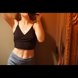 Black tight stretchy crop top